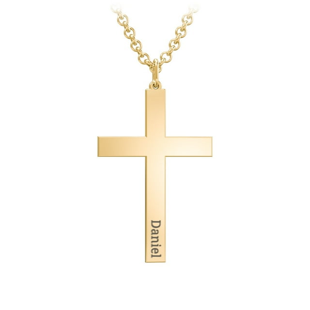 Men's Classic Engravable Cross Necklace