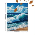 thumbnail image 3 of UXIEQU Ocean Wave Embroidery Canvas Wall Art 15.75x11.81 Inches, 3 of 8