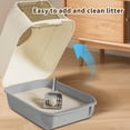thumbnail image 3 of Fully Enclosed Cat Litter Box with Lid, Splash-Proof and Leak-Proof, High Edges, Odorless Design, Gray, 3 of 7