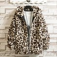 thumbnail image 2 of Xmyrz Jackets For Men Vintage Style Long Sleeve Leopard Print Hip Hop Hooded Warm Padded Jacket Men'S Coats Outerwear Jacket, 2 of 3
