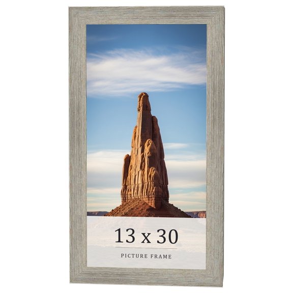 13x30 Frame Grey Real Wood Picture Frame Width 1.5 Inches | Interior Frame Depth 0.5 Inches | Barn