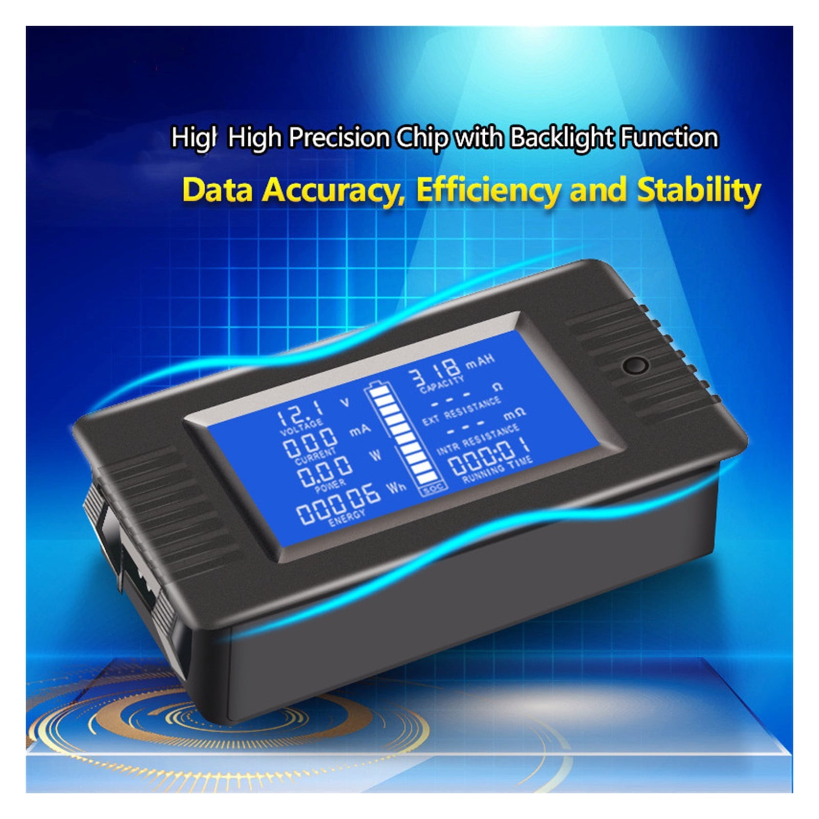 DC 0-200V 100A/300A 9 in 1 LCD Digital Display Multimeter Battery Monitor Power Energy Impedance Resistance Voltmeter 24-96 ,Safe to Use - PZEM015 300A SHUNT