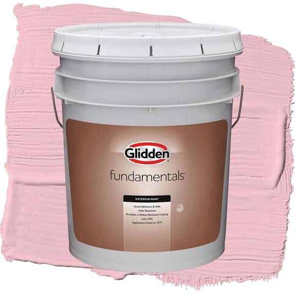 Glidden Fundamentals Rose Melody / Pink, Semi-Gloss Exterior Paint, 5 Gallon