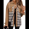 thumbnail image 2 of Chaqueta Vaquera Estilo Boyfriend, Informal, de Larga, con Botones y Bolsillos, para Mujer Caqui Oscuro L, 2 of 9