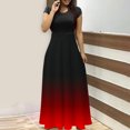 thumbnail image 1 of Fankiway Femmes à la Mode Manches Courtes Col Rond Couleur Dégradé en Vrac Robes d'Été Longues Robes pour Femmes Robes Grande Taille de Dégagement, 1 of 5