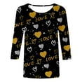 thumbnail image 4 of Zylarhe Womens T Shirts Women's Valentine's Day Graphic Casual T-Shirt Round Neck 3/4 Sleeve Soft Comfortable Stylish Tee for Everyday Wear, 4 of 4