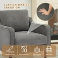 thumbnail image 4 of Modern Wingback Living Room Chair, Upholstered Fabric Accent Armchair, Single Sofa Chair with Lounge Seat and Wood Legs for Office/Bedroom/Reading Spaces, Beige, 4 of 7