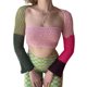 thumbnail image 1 of VISgogo Jersey de ganchillo de patchwork para mujer, manga larga, cuello cuadrado, tops recortados ahuecados VISgogo moda, 1 of 9
