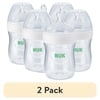 (2 pack) NUK Simply Natural Bottle with SafeTemp, 5 oz, 3 Pack, 0+ Months, Unisex, Clear