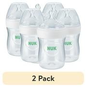 (2 pack) NUK Simply Natural Bottle with SafeTemp, 5 oz, 3 Pack, 0+ Months, Unisex, Clear