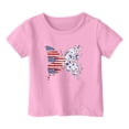 thumbnail image 4 of Razzly Child Girls Patriotic Short Sleeve Tshirt 4th of July Independence Day Flag Print Tee Comfortable Casual Summer Top for Toddler Kids(Pink,7-8 Years), 4 of 4