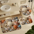 thumbnail image 5 of Seashell On The Beach Bathroom Sets with Shower Curtain And Rugs, Incl with 12 Hooks，Toilet Lid Oval Rug, 5 of 7