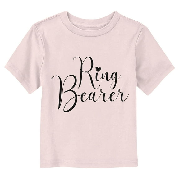 Toddler's Mickey & Friends Ring Bearer Small Logo  Graphic Tee Light Pink 4T