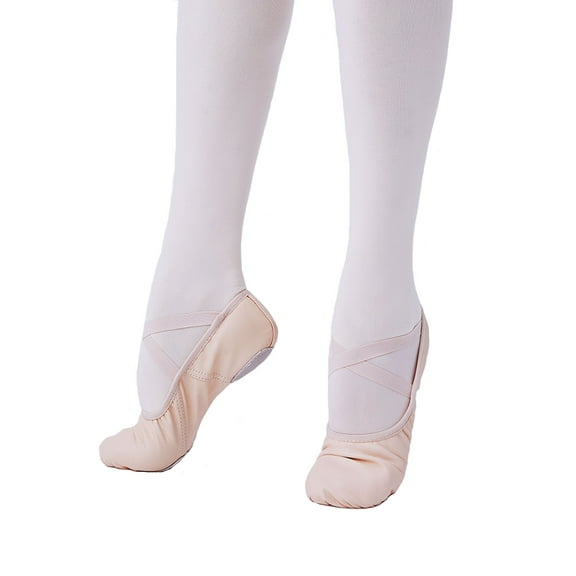 Daydance Leather Pink Ballet Shoes Dance Slippers for Women