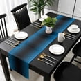thumbnail image 3 of Blue Black Ombre Table Runner 120 Inches Long, Gradient Contemporary Abstract Art Kitchen Coffee Dining Table Decoration for Home Party Birthday Wedding Home Decor 13x120 Inches, 3 of 8