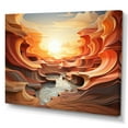 thumbnail image 2 of Designart "Canyons Depths Orange Canyon art painting" Landscapes Wall Art Living Room, 2 of 5