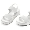 thumbnail image 5 of Pennysue Women's Platform Wedges Sandals White Elastic Ankle Strap Sandals 10M, 5 of 6