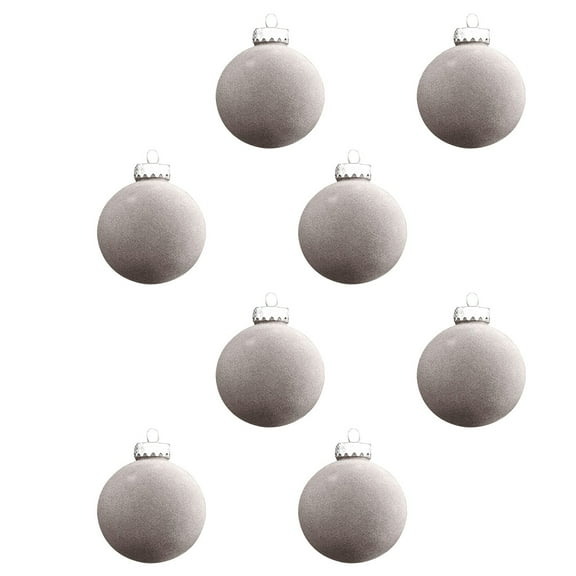 KOYPTL 8Pcs 3.15In Velvet Christmas Ornaments Balls Set,Shatterproof Flocked Christmas Tree Porch Lawn Yard Ornaments Hanging for Holiday Wedding Party Christmas Baubles Decorations
