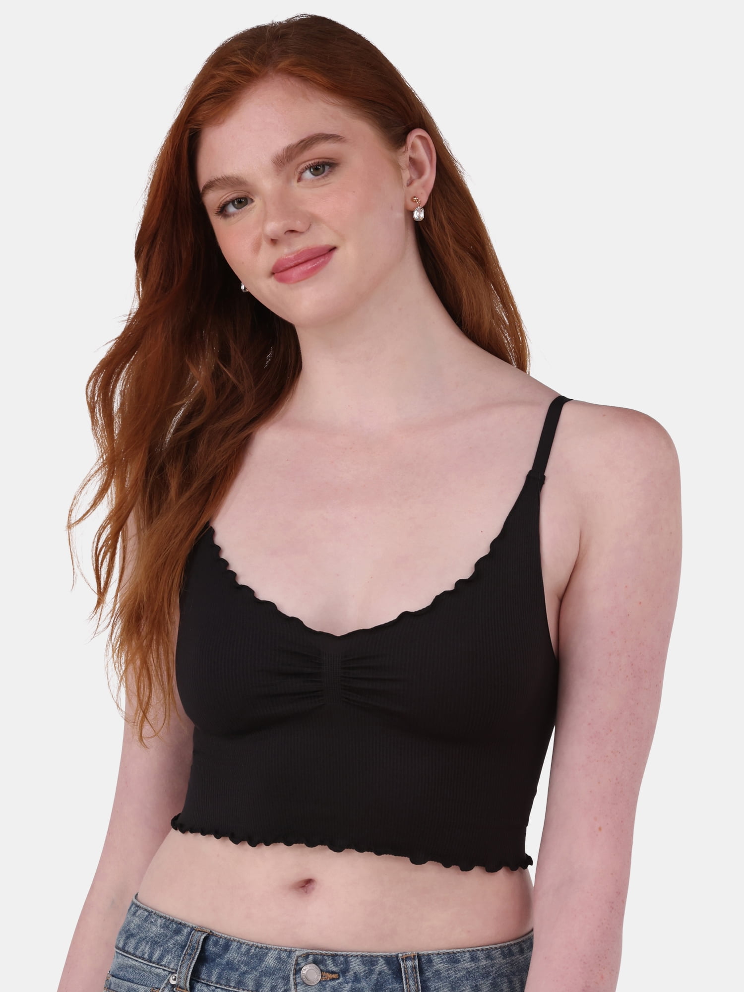 No Boundaries Women's Ruffle Cami, Size XS-3XL