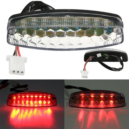 MATCC 12V Motorcycle LED Rear Tail Brake Stop Light Running Driving Lamp Bulb Red Universal Motorbike Pit Dirt Bike ATV Scooter ABS Plastic