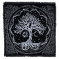 thumbnail image 2 of THE ART BOX Altar Cloth Tarot Cards Table Napkins Witchcraft Supplies Black Silver Tablecloth Square Alter Pagan Spiritual Celestial Deck Cloth With Fringes , Tree of Life , 24X24 Inches, 2 of 4