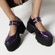 thumbnail image 5 of Zapatos de cuero para mujer, hebilla de cinturón de estilo británico, zapatos de tacón alto grueso informales para estudiantes, sandalias de punta redonda con correa en el tobillo de Color sólido Wmkox8yii  hfjk2133, 5 of 5