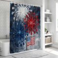 thumbnail image 6 of Anniversary USA Flag Bathroom Shower Curtains with 12 Hooks Polyester Waterproof Shower Curtain for Stalls and Bathtubs American Blue Red Fireworks Decorative Bathroom Privacy Curtain 36x78 Inches, 6 of 9