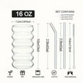 thumbnail image 6 of 500ML 1/2/4PCS Wave Shape Beverage Glasses With Straws Vintage Glass Cups Ripple Drinking Glasses for Wine Champagne Cocktail, 6 of 8