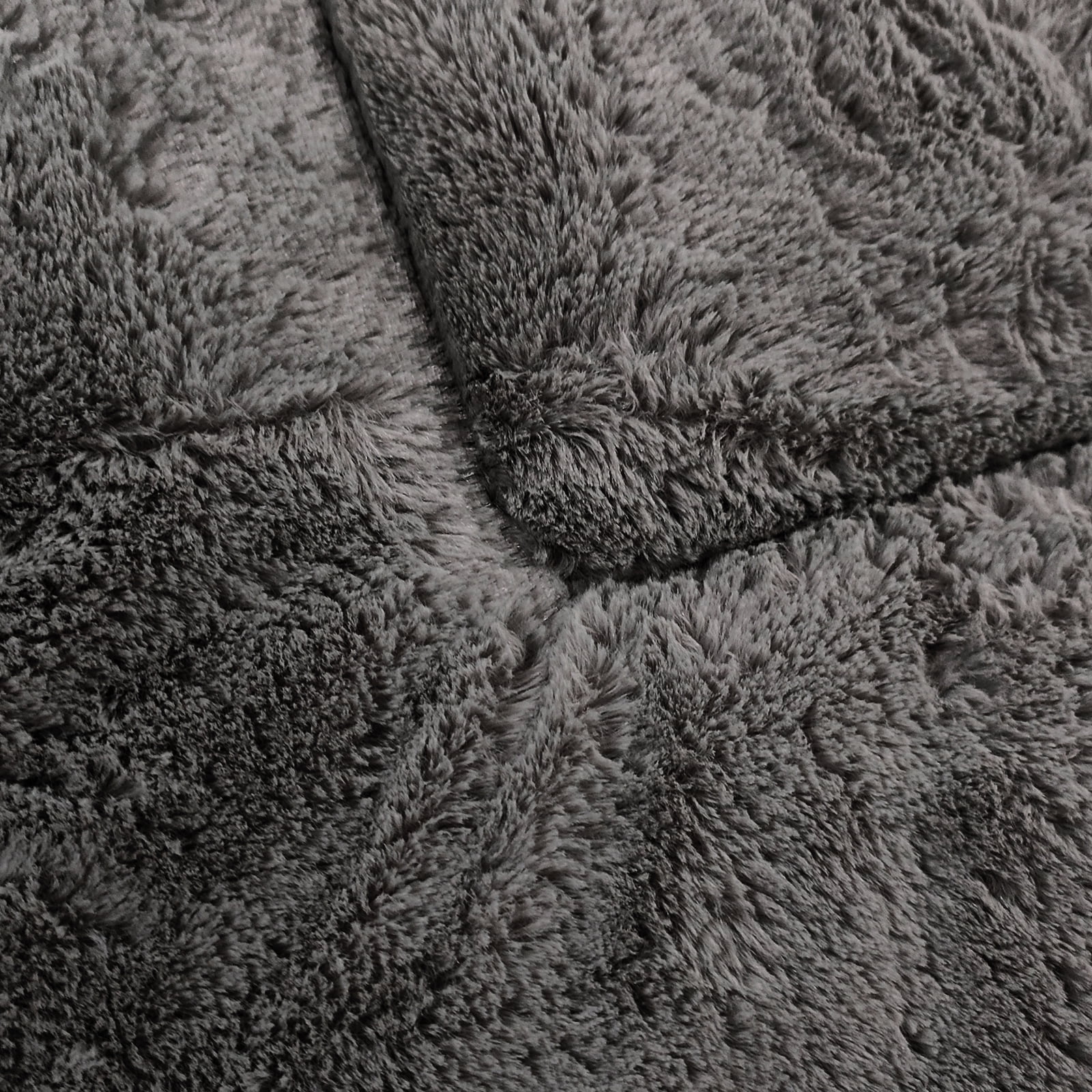 MERITLIFE Plush Washable Dog Bed Ultra Soft Dog Crate Mat Kennel Pad,Anti-Slip Pet Sleeping Bed for Small Medium Large Dogs,Dark Gray 48" x 30"