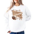 thumbnail image 4 of Football Season Sweatshirt Women Coquette Bow Pennant Game Day Crewneck, White Sweatshirt, M, 4 of 8