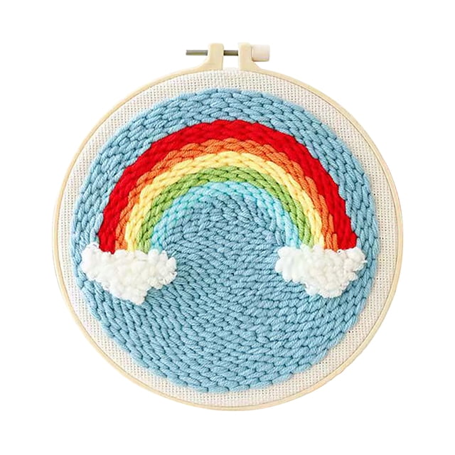 Adult Embroidery Starter Kit Beginner Cross Stitch Beginner Kit with Wooden Frame Landscape Embroidery Kit Suitable for Kids Adults