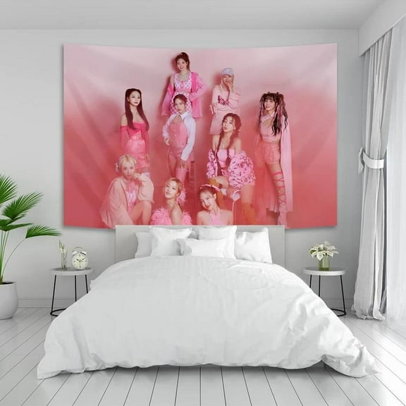 Kpop Twices Wall Tapestry Korea Girl Idol Printed Large Fabirc Of Bedroom Wall Hanging Home Decor room decor aesthetic