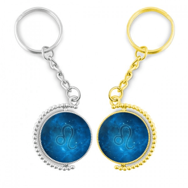 starry sky night leo zodiac constellation rotating rotating key chain accessory couple keyholder