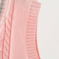thumbnail image 7 of SUXIAN Classic V Neck School Sweater Vest for Girls Knit Cardigan Comfortable Academic Style Pink 11-12 Years, 7 of 7
