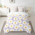 thumbnail image 2 of Feelyou Cartoon Flower Floral Bedding Comforter Set 7pcs for Kid, Rustic Groovy Daisy Queen Bedding Sets, Kawaii Cartoon Theme Reversible Queen Sheet Sets, Super Cozy Room Decor, 2 of 7