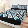thumbnail image 3 of Castle Fairy Geometric Plaid Twin Sheet Sets for Boys Girls,Minimalist Checkered Bedding, 3 of 7