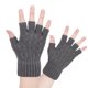 thumbnail image 4 of Guantes para hombre y mujer, de color liso, de medio dedo, para exteriores, sin dedos, de lana gruesa, informales, de moda, con parte superior acrílica., 4 of 6