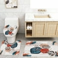 thumbnail image 6 of Dznils Abstract Boho Fabric Shower Curtain and Rug Sets, 16pc Modern Bathroom Sets, Navy, 72" x 72", 6 of 11