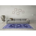 thumbnail image 3 of Ahgly Company Machine Washable Indoor Rectangle Oriental Blue Industrial Area Rugs, 7' x 10', 3 of 4