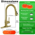 thumbnail image 3 of SUNRINX High Arc Kitchen Faucets With Pull Down Sprayer, Stainless Steel Sink Faucet, Brushed Gold, Non-Contact Sensor, 2 Water Flow Modes, 3 of 11