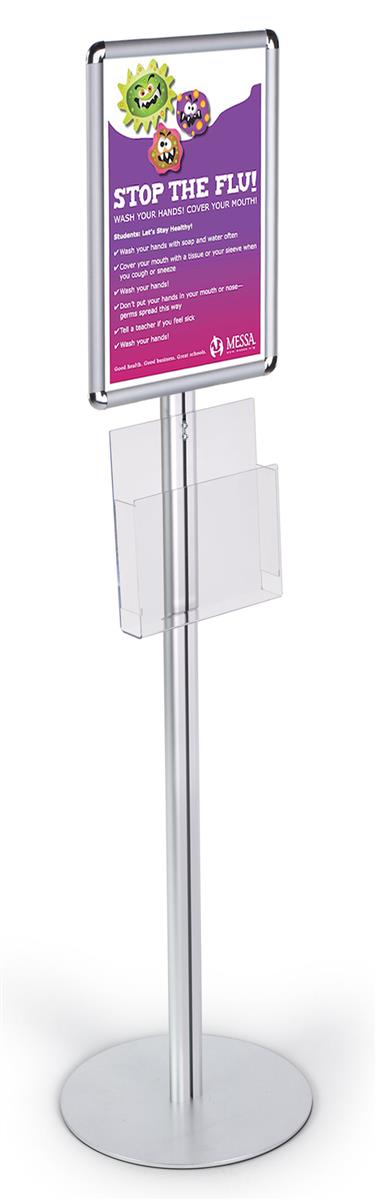 54-inch-tall Snap-Open Poster Stand for 11x17 Graphics, Includes Clear  Acrylic Brochure Pocket - Silver Aluminum (QCRND1117) 