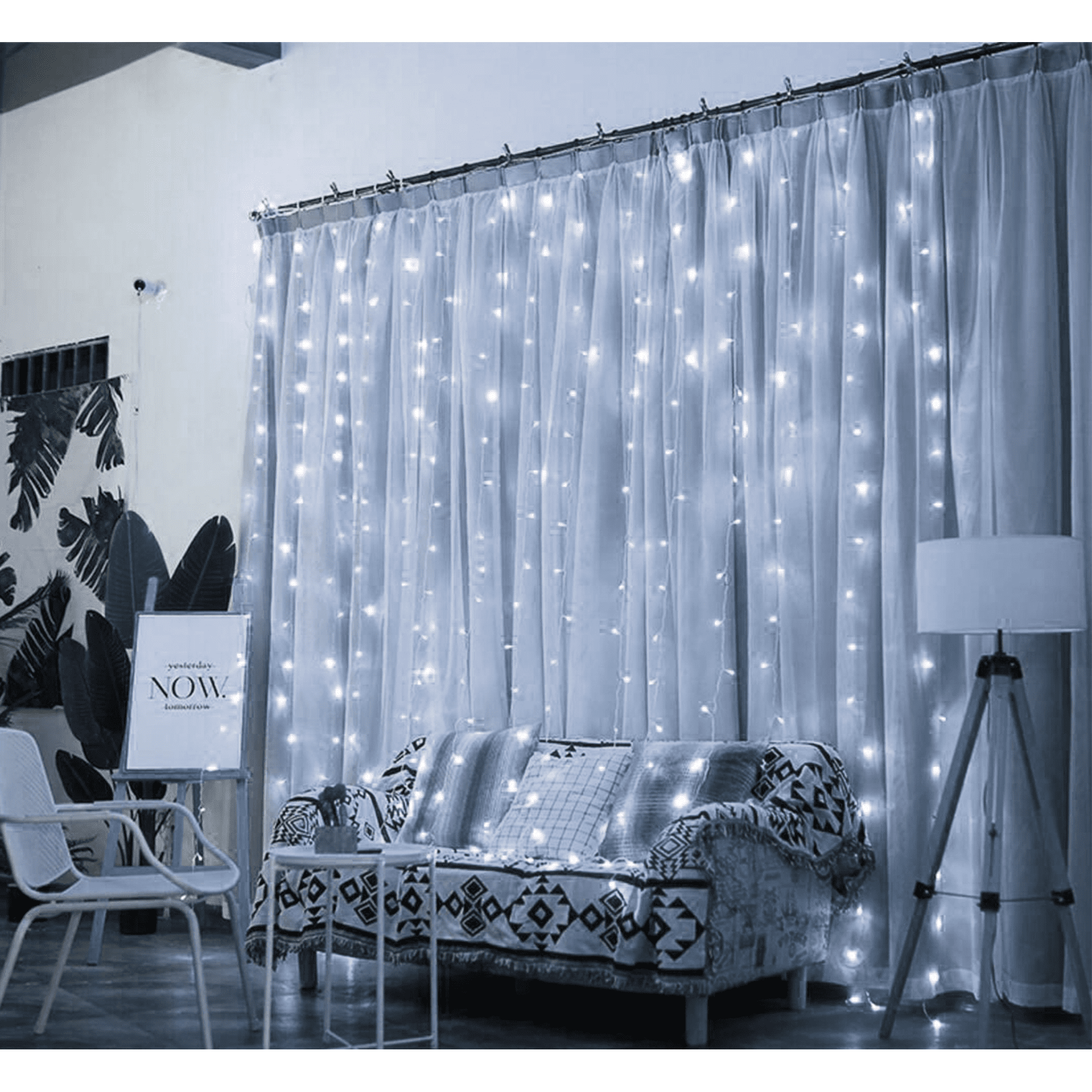 12 Stars Wedding Xmas Decor 2/4M LED String Fairy Lights Curtain Net Wall Lamp 