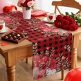 thumbnail image 5 of Valentine's Day Table Runner 14 x 72 Inch, Watercolor Red Pink Dots Love Heart Floral Leaf Red Black Plaid Washable Cotton Linen Dining Table Runner Tabletop Decoration for Restaurant Home Kitchen, 5 of 9