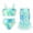 Blue-Green, variant on Girls 3-Piece Mermaid Ruffled Bikini Swimsuit Set Fish Tail Skirt Bottom Bathing Suit Bikini Swimwear for Kids Girls 3-8 Years Beach Pool Party