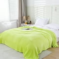 thumbnail image 4 of Queen Size Blanket Soft Warm Polyester Throw, All Season Bed Couch Cover for Adults, Solid Color Home Decor Gift Green, 4 of 9