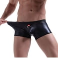 thumbnail image 1 of DPTALR Mens Underwear Imitation Leather Rings Lacquer Plain Pants Underpants, 1 of 9