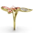 thumbnail image 4 of Luxe Jewelry Designs Women's Stainless Steel Butterfly Shaped Ring with Light Peach Crystals - Size, 4 of 4