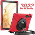 thumbnail image 7 of XYX Case for Samsung Galaxy Tab S7 11.0 inch SM-T870/SM-T875/SM-T876 with 360 Degree Rotating, Hand Strap, Shoulder Strap, Red, 7 of 7