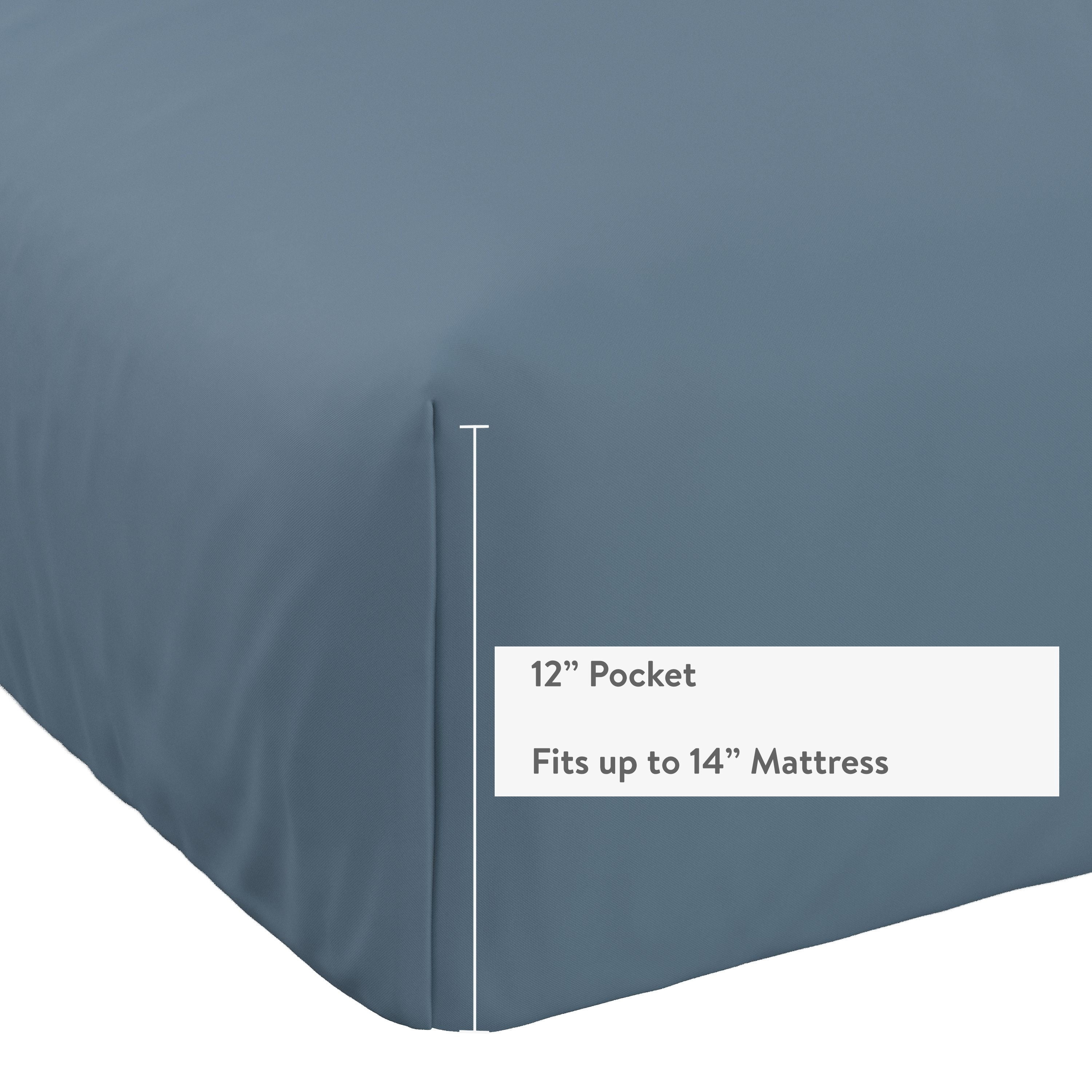 Mainstays Kids Microfiber Bed Sheet Set, Twin, Blue, 3 Pieces
