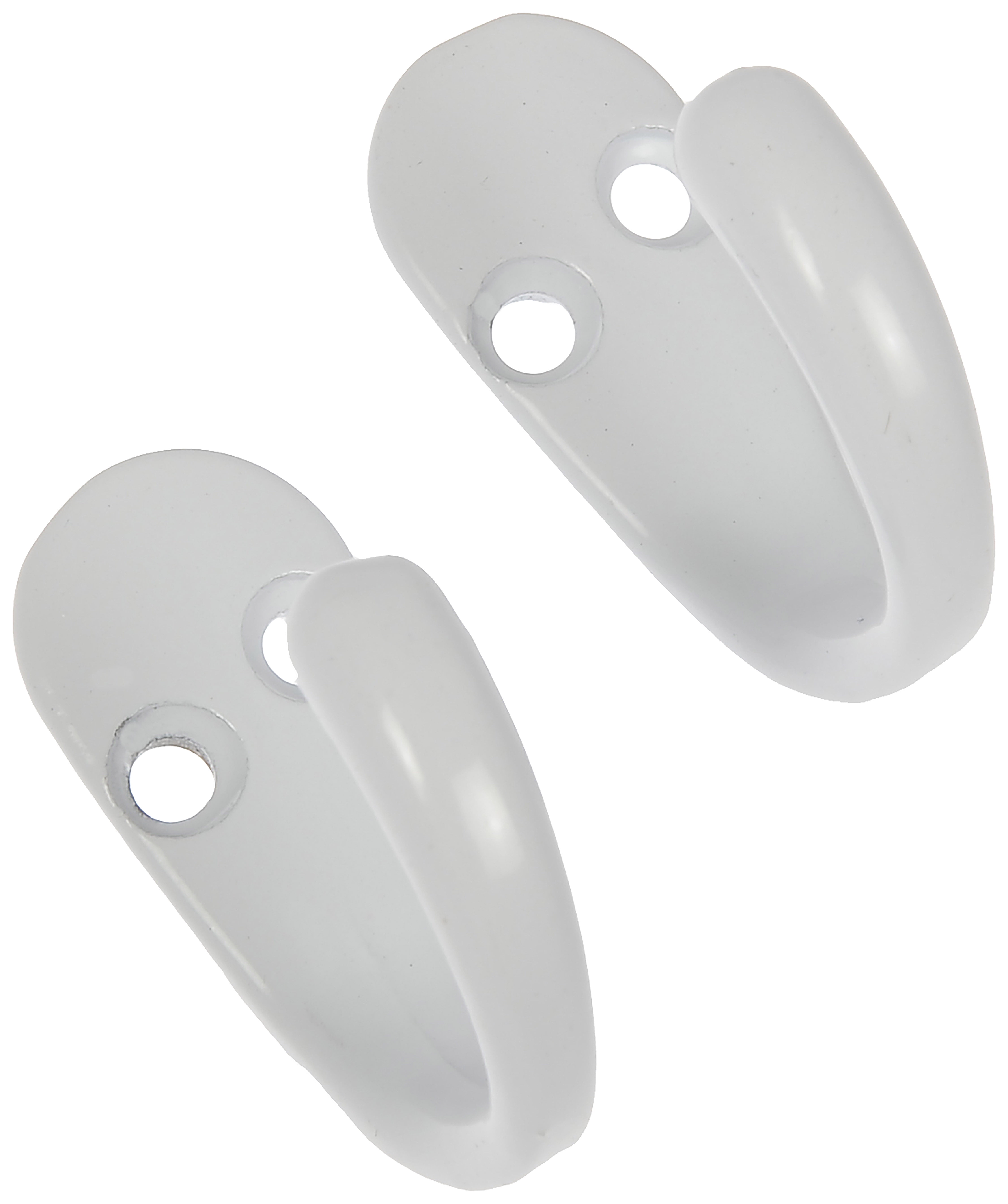 Single Coat Hook, White, 4 pack